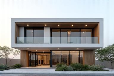 Modern commercial villa exterior in Business Bay