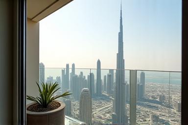 Luxury apartment in Downtown Dubai overlooking the Burj Khalifa
